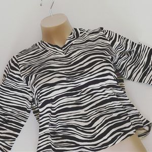 Talbots | Zebra Stripes Animal Print Blouse